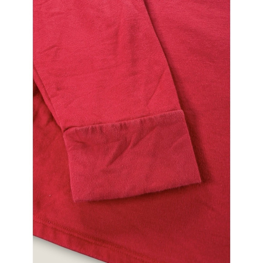 Victoria Sport Women's L Red Long Sleeve Top Silver Spellout Graphic Sleeve - Picture 6 of 8